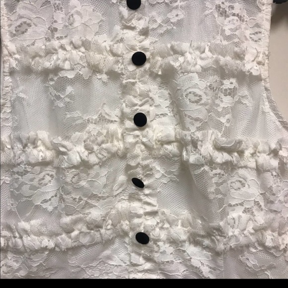 Majorelle Cream Lace Dress with Black Button Small - Picture 2 of 5
